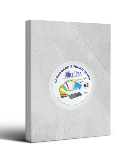 Coperta din carton OfficeLine A3, "sub piele", alba, 100 foi